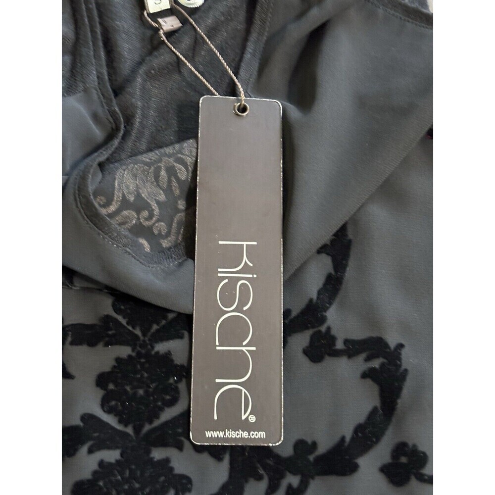 Kische Velvet Burnout Tank Black Linen Blend SIze Small - Goth, EMO, Grunge - Picture 6 of 7